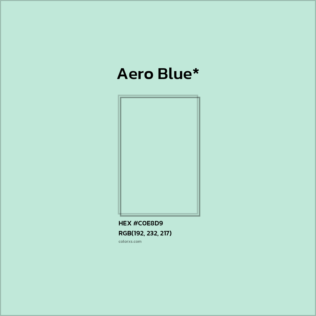 HEX #C0E8D9 Color Name, Color Code, Palettes, Similar Paints, Images