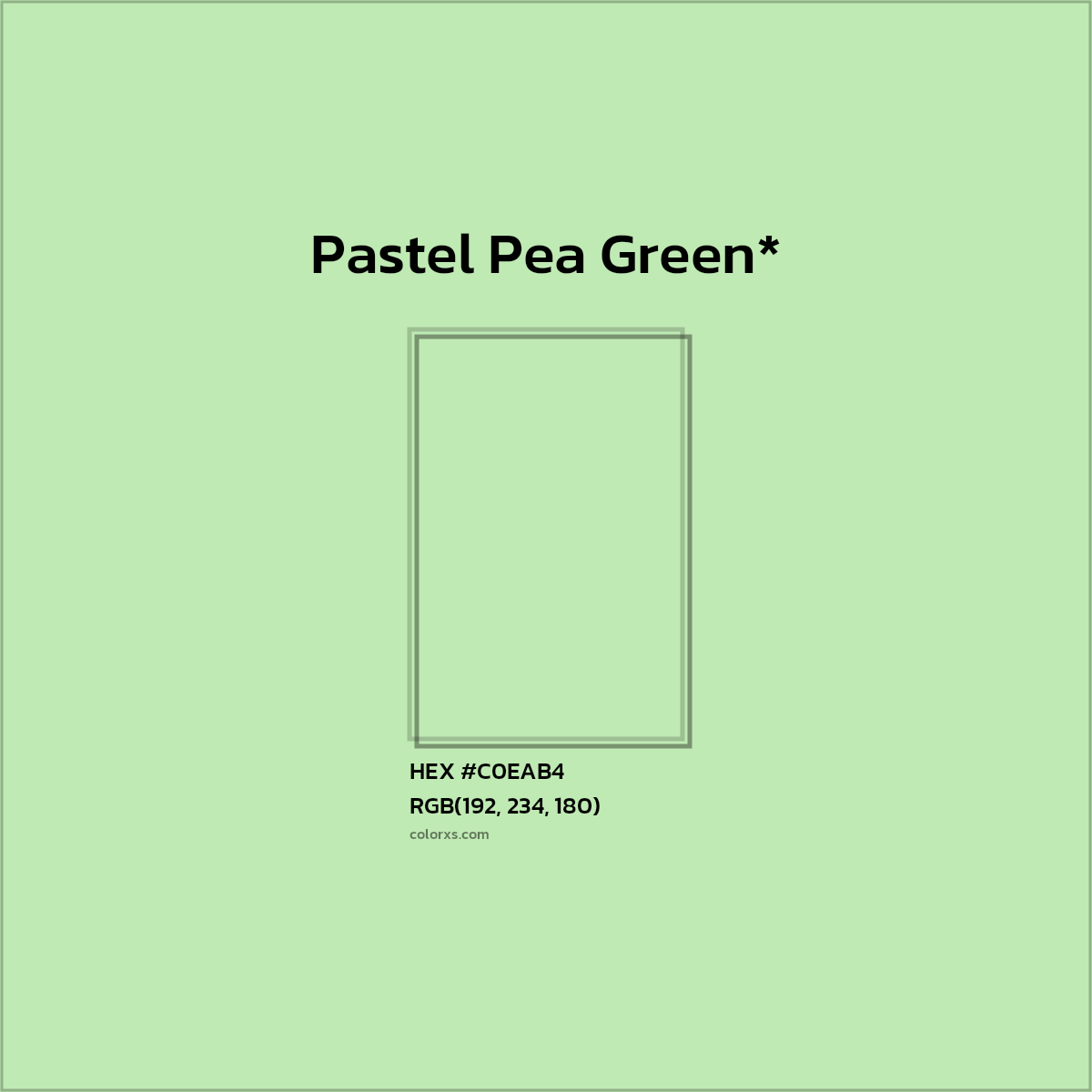HEX #C0EAB4 Color Name, Color Code, Palettes, Similar Paints, Images
