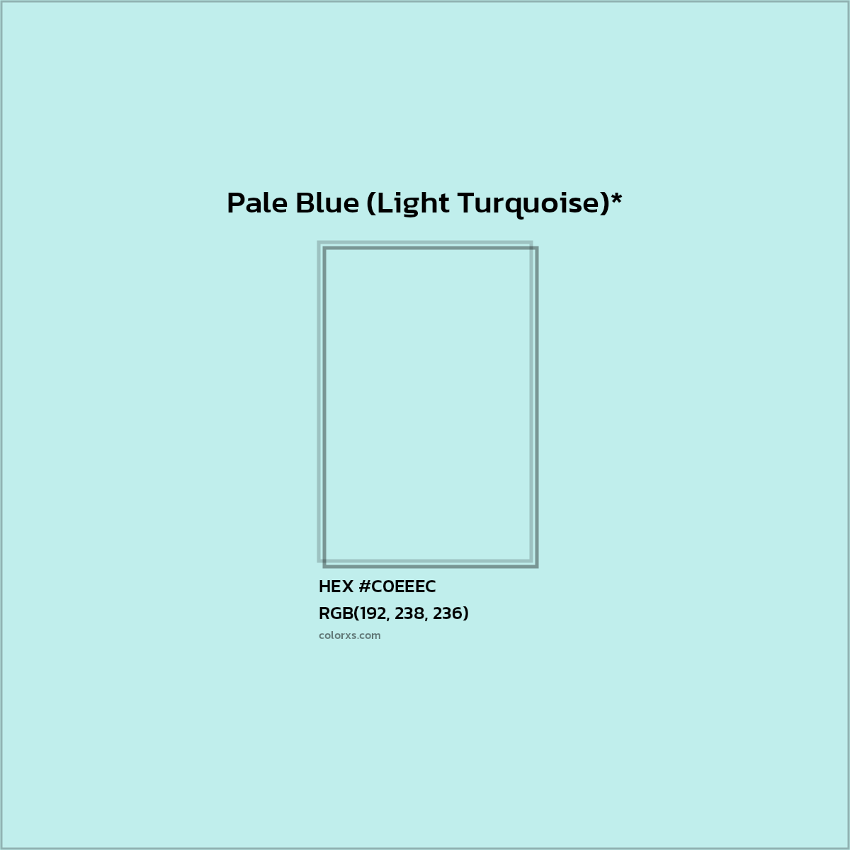 HEX #C0EEEC Color Name, Color Code, Palettes, Similar Paints, Images