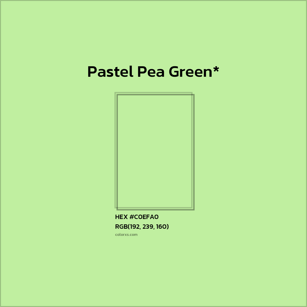 HEX #C0EFA0 Color Name, Color Code, Palettes, Similar Paints, Images