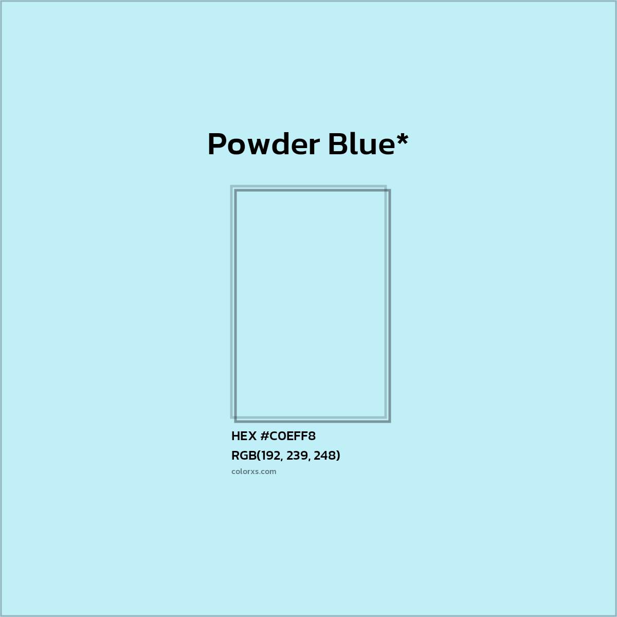 HEX #C0EFF8 Color Name, Color Code, Palettes, Similar Paints, Images