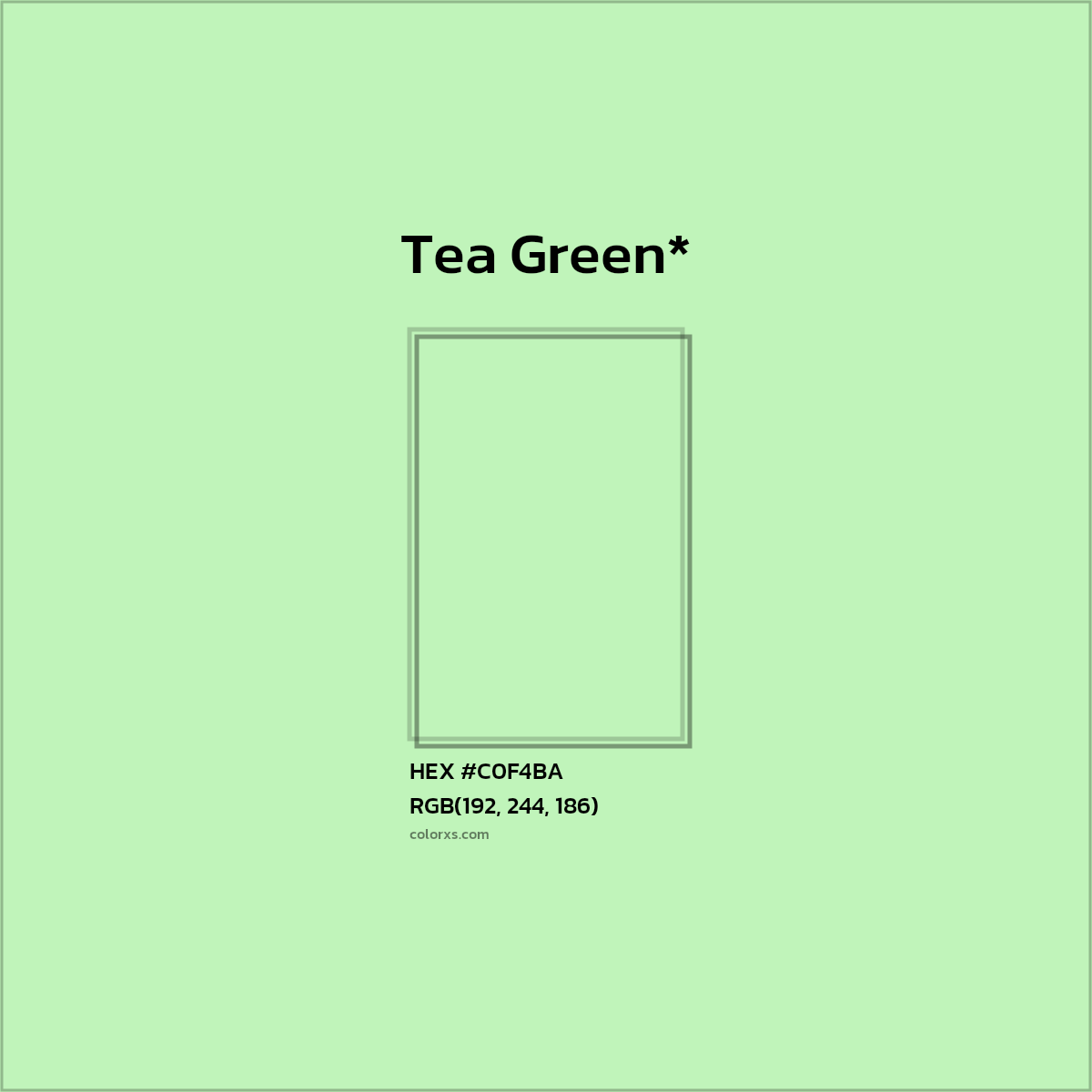 HEX #C0F4BA Color Name, Color Code, Palettes, Similar Paints, Images