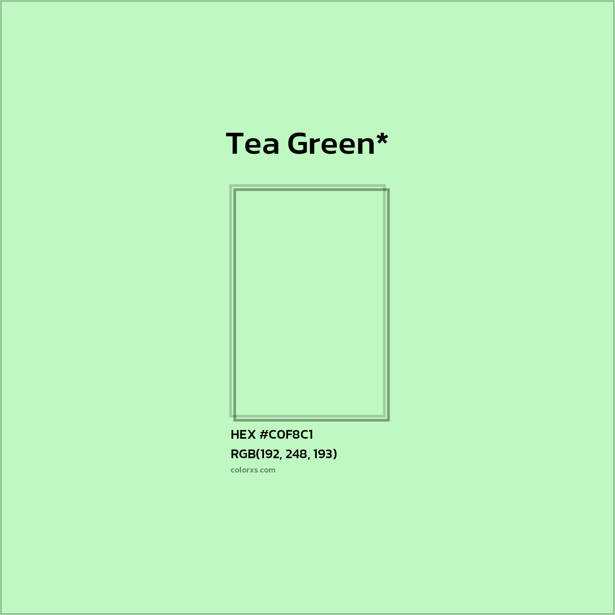HEX #C0F8C1 Color Name, Color Code, Palettes, Similar Paints, Images