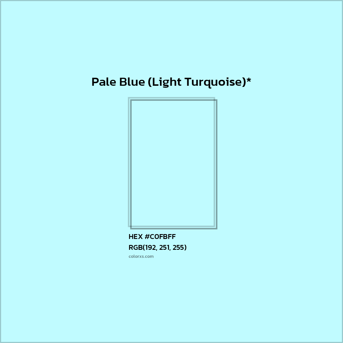 HEX #C0FBFF Color Name, Color Code, Palettes, Similar Paints, Images