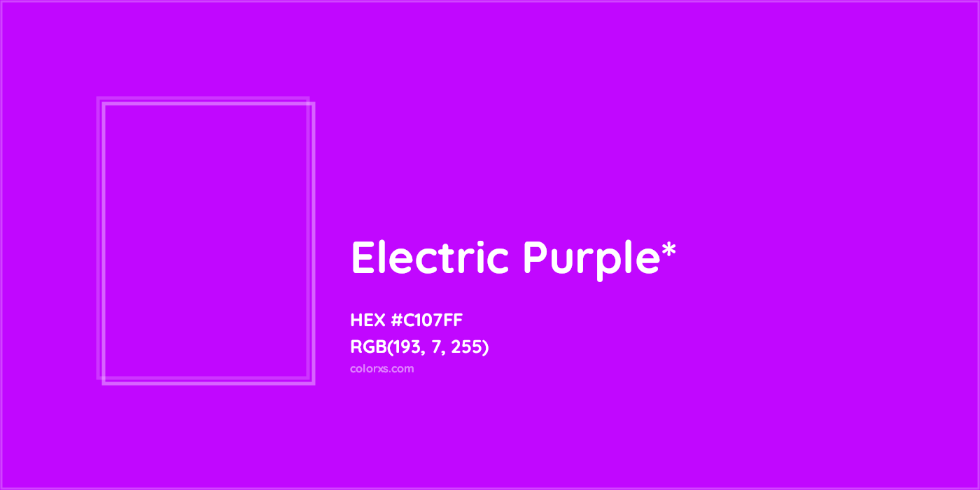 HEX #C107FF Color Name, Color Code, Palettes, Similar Paints, Images