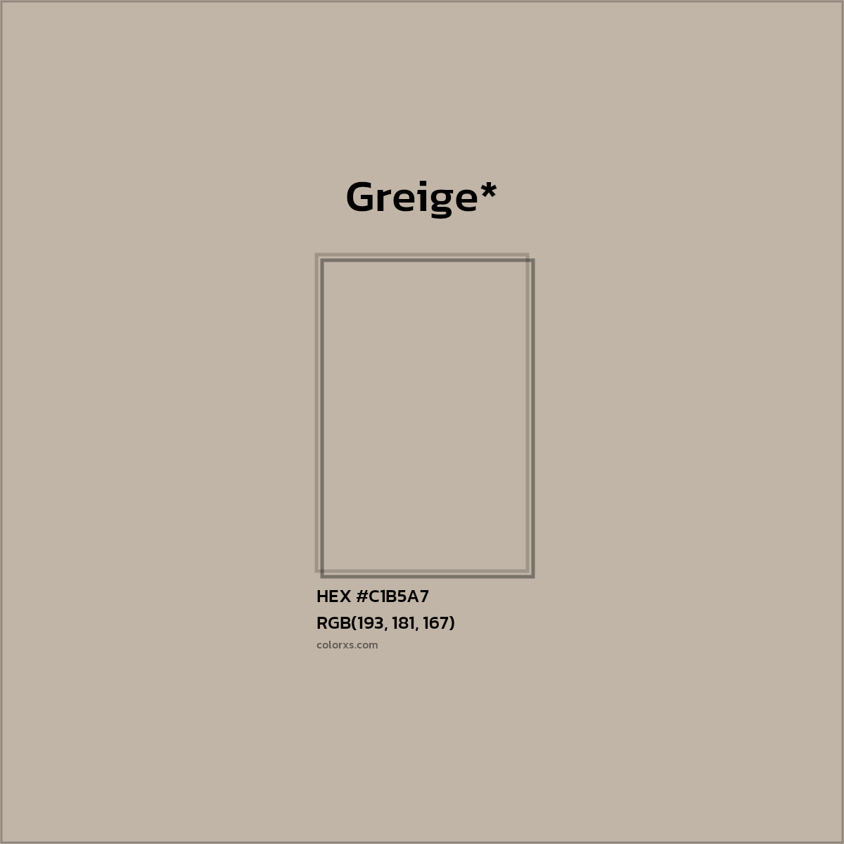 HEX #C1B5A7 Color Name, Color Code, Palettes, Similar Paints, Images