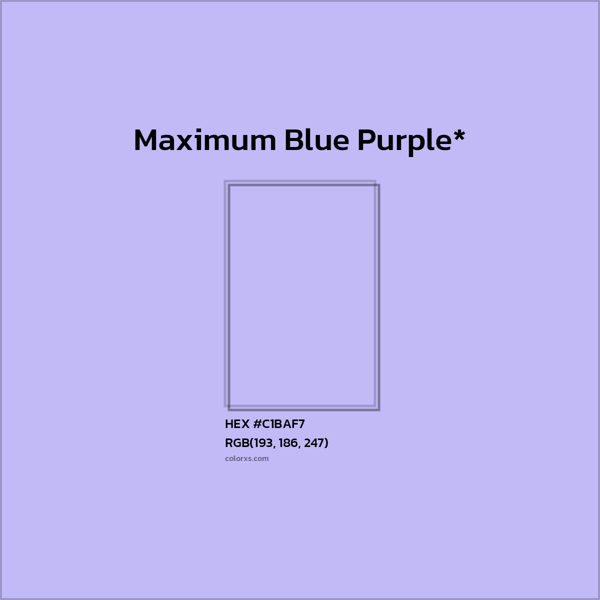 HEX #C1BAF7 Color Name, Color Code, Palettes, Similar Paints, Images