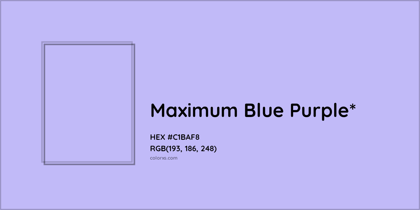HEX #C1BAF8 Color Name, Color Code, Palettes, Similar Paints, Images