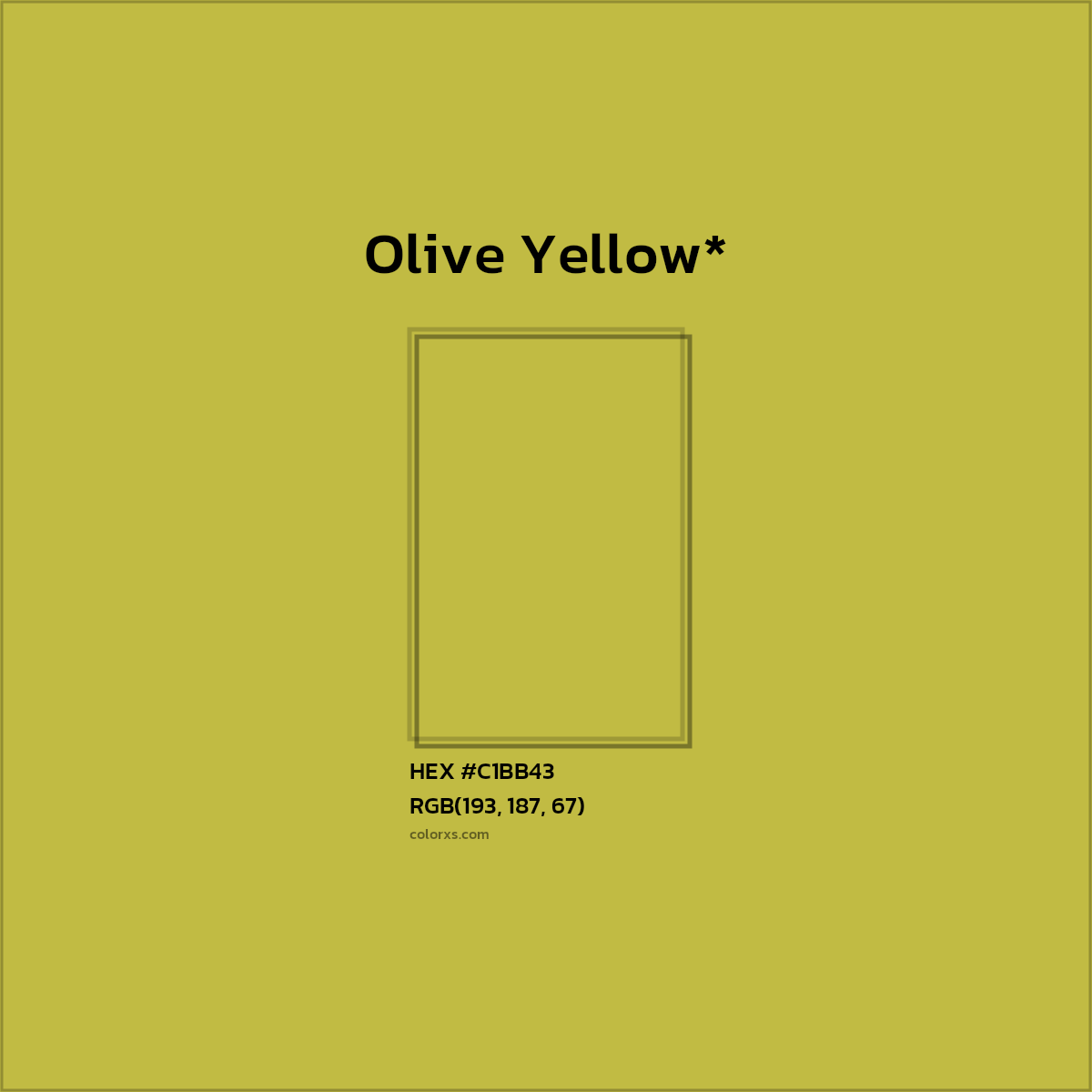 HEX #C1BB43 Color Name, Color Code, Palettes, Similar Paints, Images