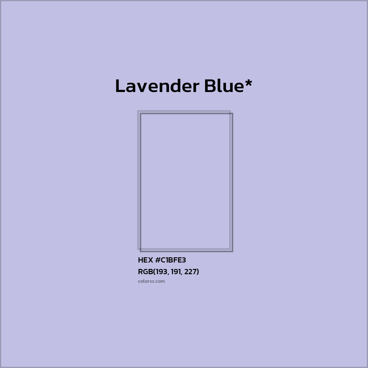 HEX #C1BFE3 Color Name, Color Code, Palettes, Similar Paints, Images