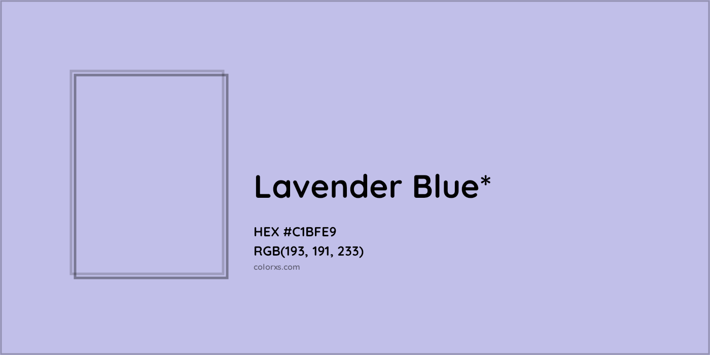 HEX #C1BFE9 Color Name, Color Code, Palettes, Similar Paints, Images