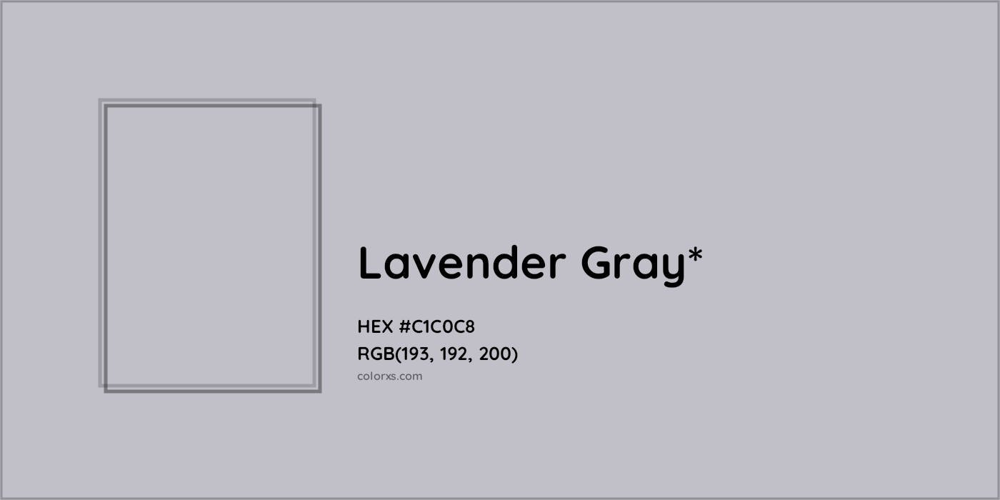 HEX #C1C0C8 Color Name, Color Code, Palettes, Similar Paints, Images