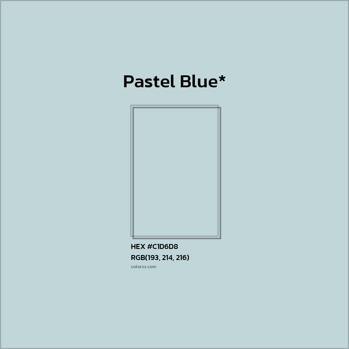 HEX #C1D6D8 Color Name, Color Code, Palettes, Similar Paints, Images