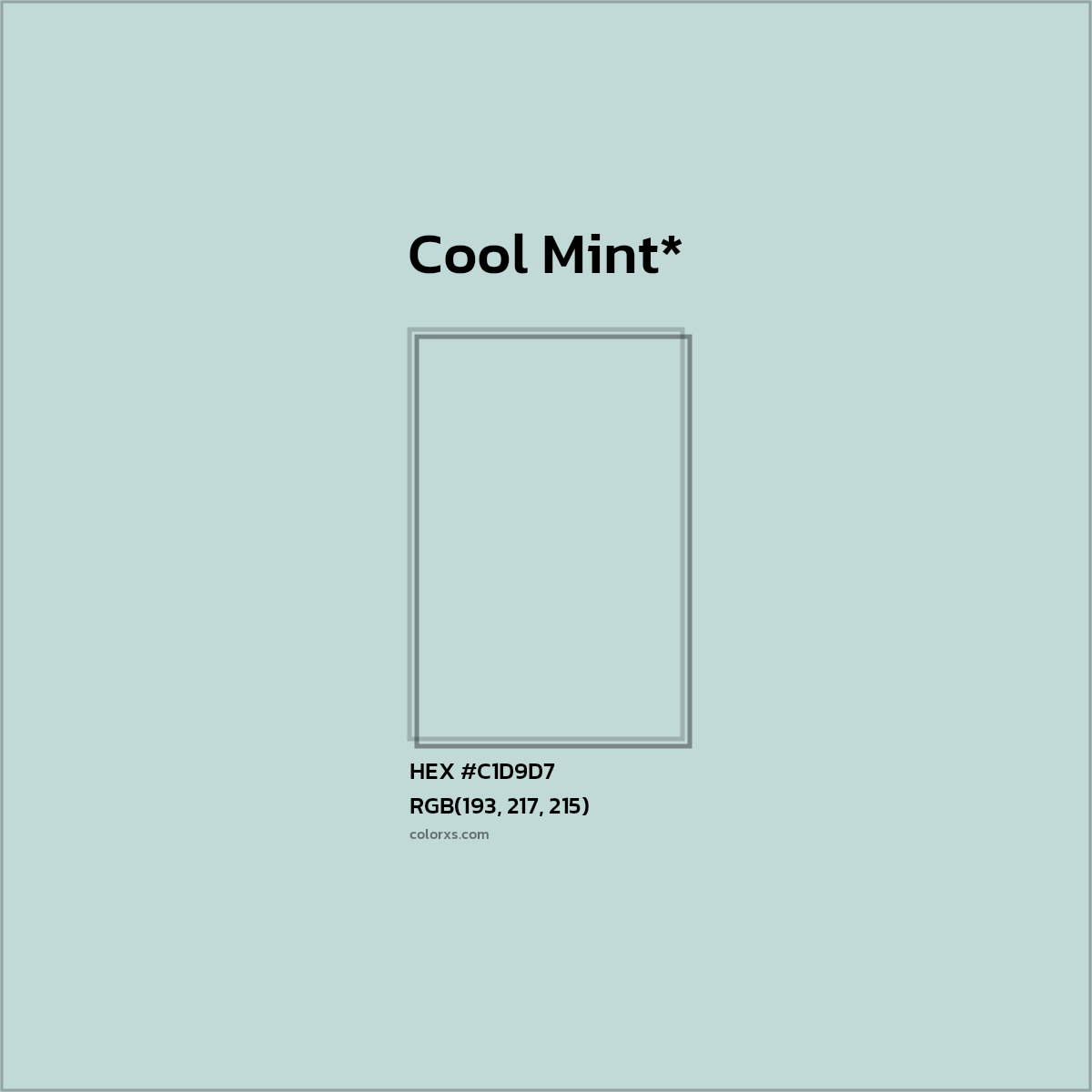 HEX #C1D9D7 Color Name, Color Code, Palettes, Similar Paints, Images