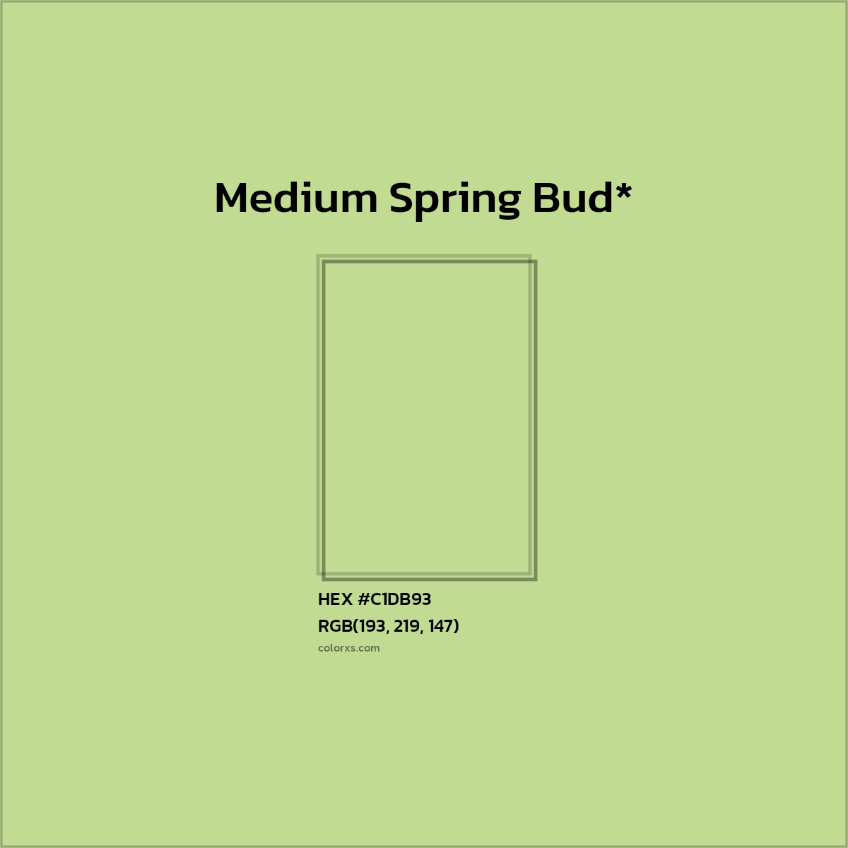 HEX #C1DB93 Color Name, Color Code, Palettes, Similar Paints, Images