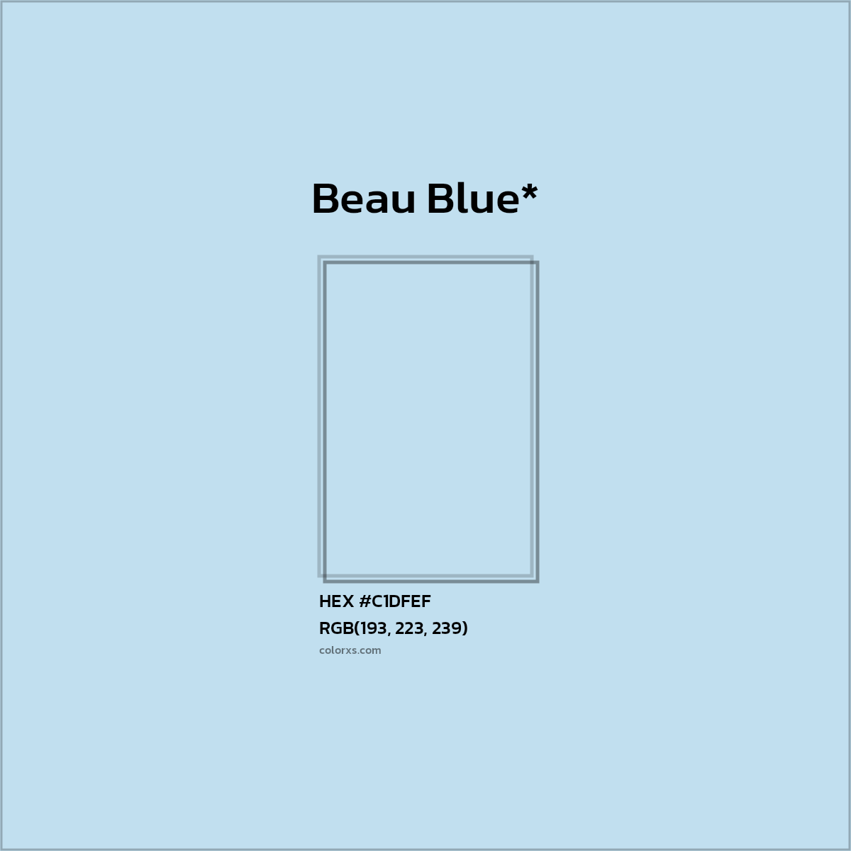 HEX #C1DFEF Color Name, Color Code, Palettes, Similar Paints, Images