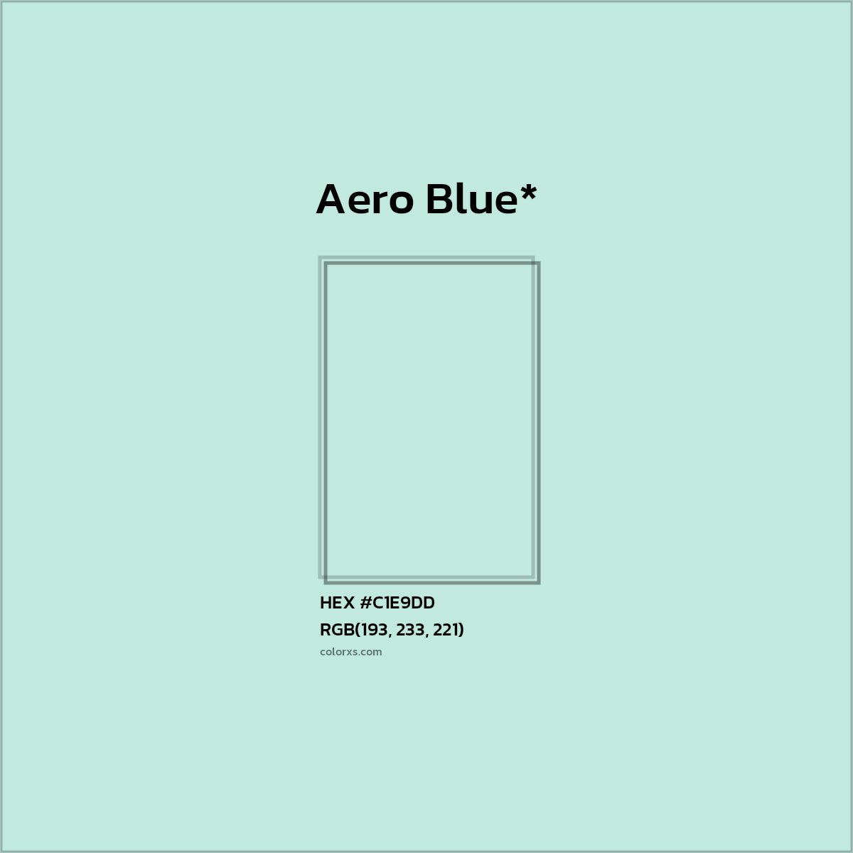 HEX #C1E9DD Color Name, Color Code, Palettes, Similar Paints, Images