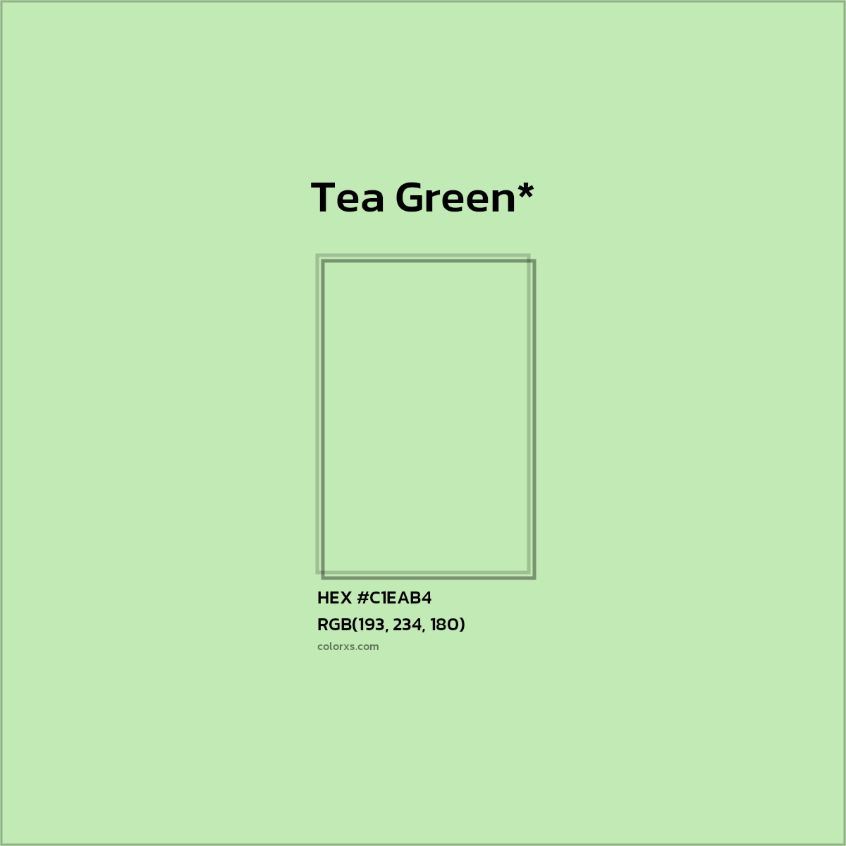 HEX #C1EAB4 Color Name, Color Code, Palettes, Similar Paints, Images