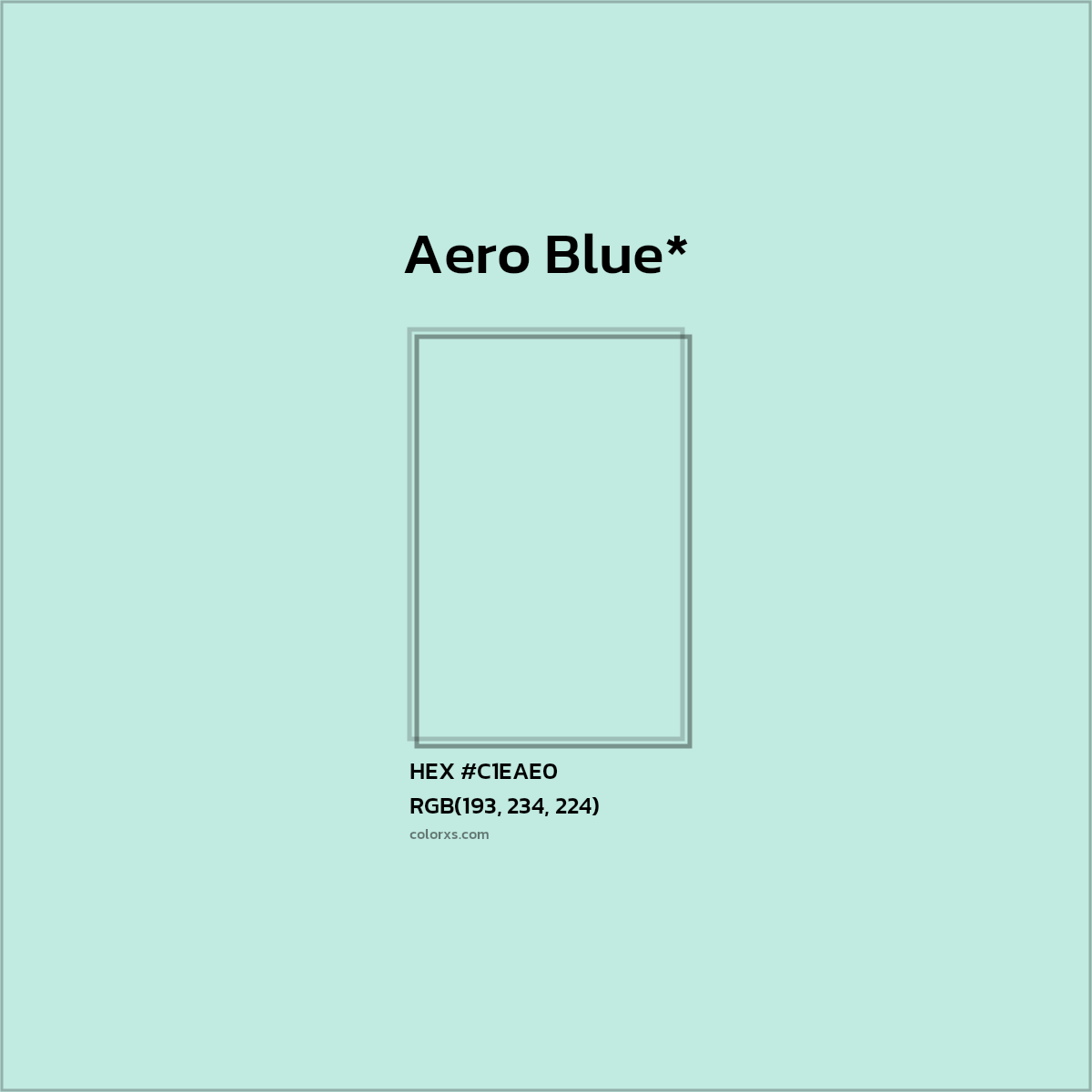HEX #C1EAE0 Color Name, Color Code, Palettes, Similar Paints, Images