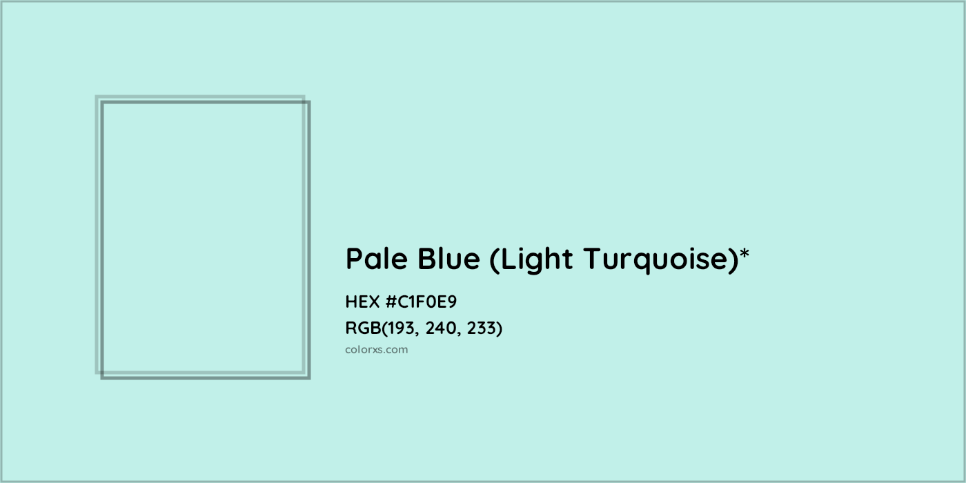 HEX #C1F0E9 Color Name, Color Code, Palettes, Similar Paints, Images