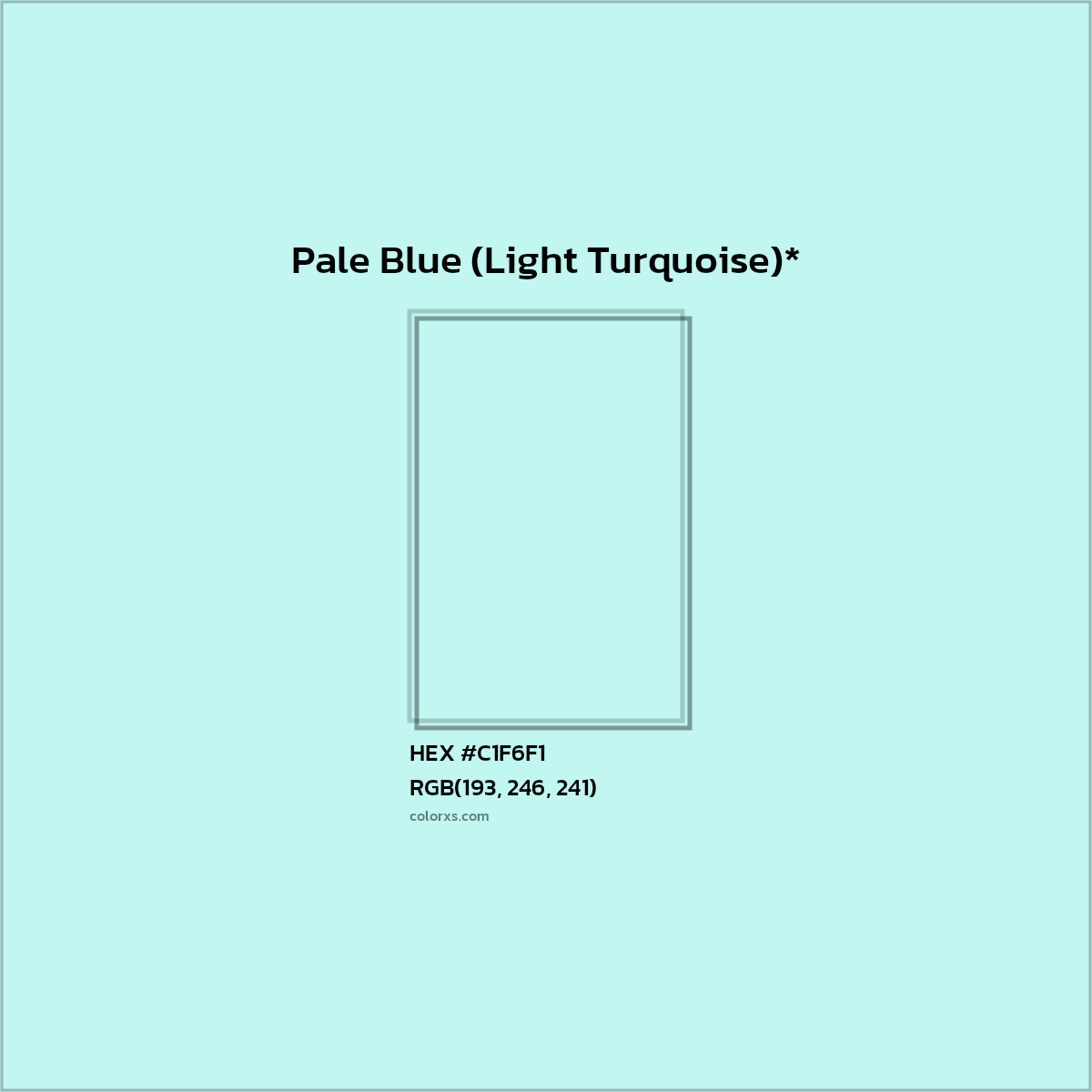HEX #C1F6F1 Color Name, Color Code, Palettes, Similar Paints, Images