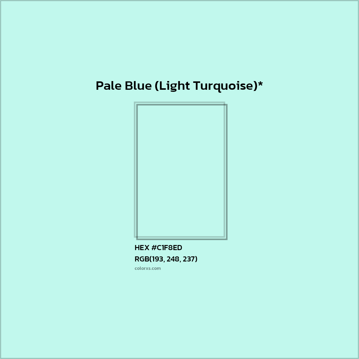 HEX #C1F8ED Color Name, Color Code, Palettes, Similar Paints, Images