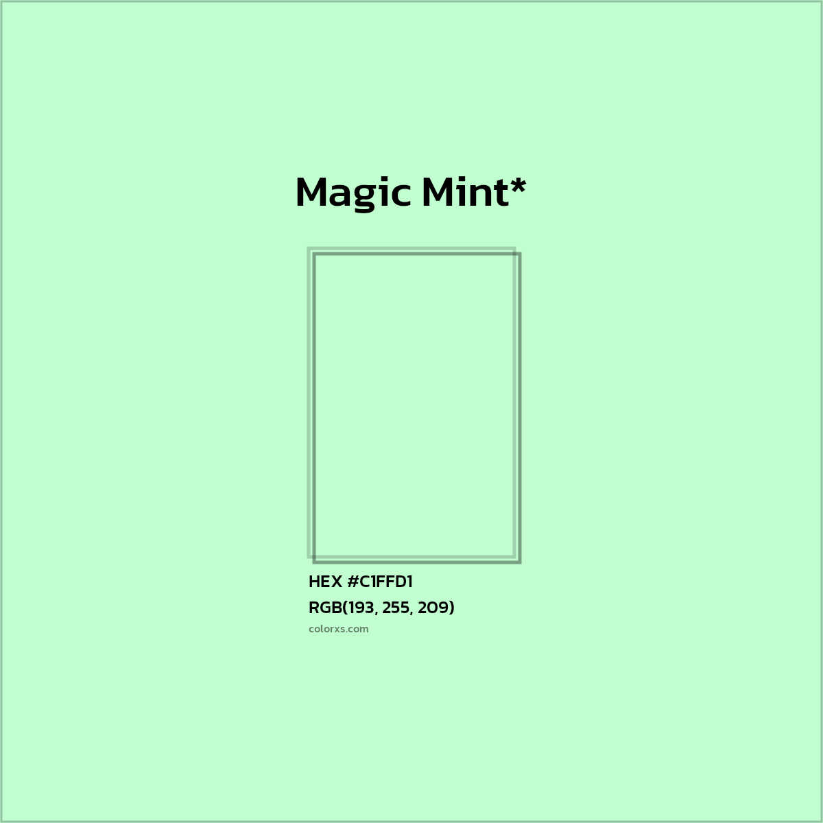 HEX #C1FFD1 Color Name, Color Code, Palettes, Similar Paints, Images