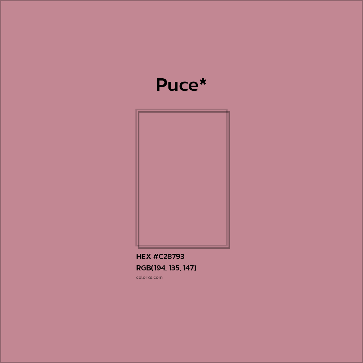 HEX #C28793 Color Name, Color Code, Palettes, Similar Paints, Images