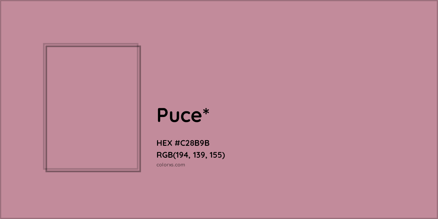 HEX #C28B9B Color Name, Color Code, Palettes, Similar Paints, Images