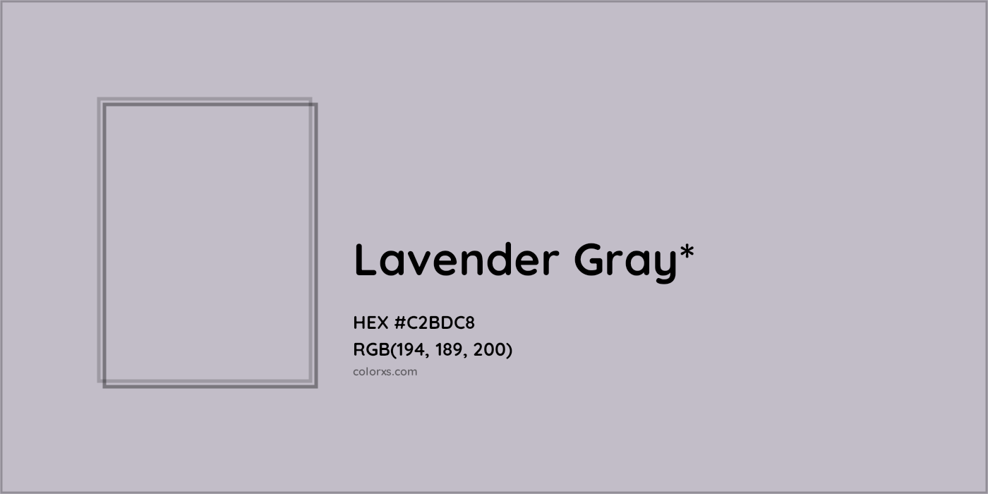 HEX #C2BDC8 Color Name, Color Code, Palettes, Similar Paints, Images