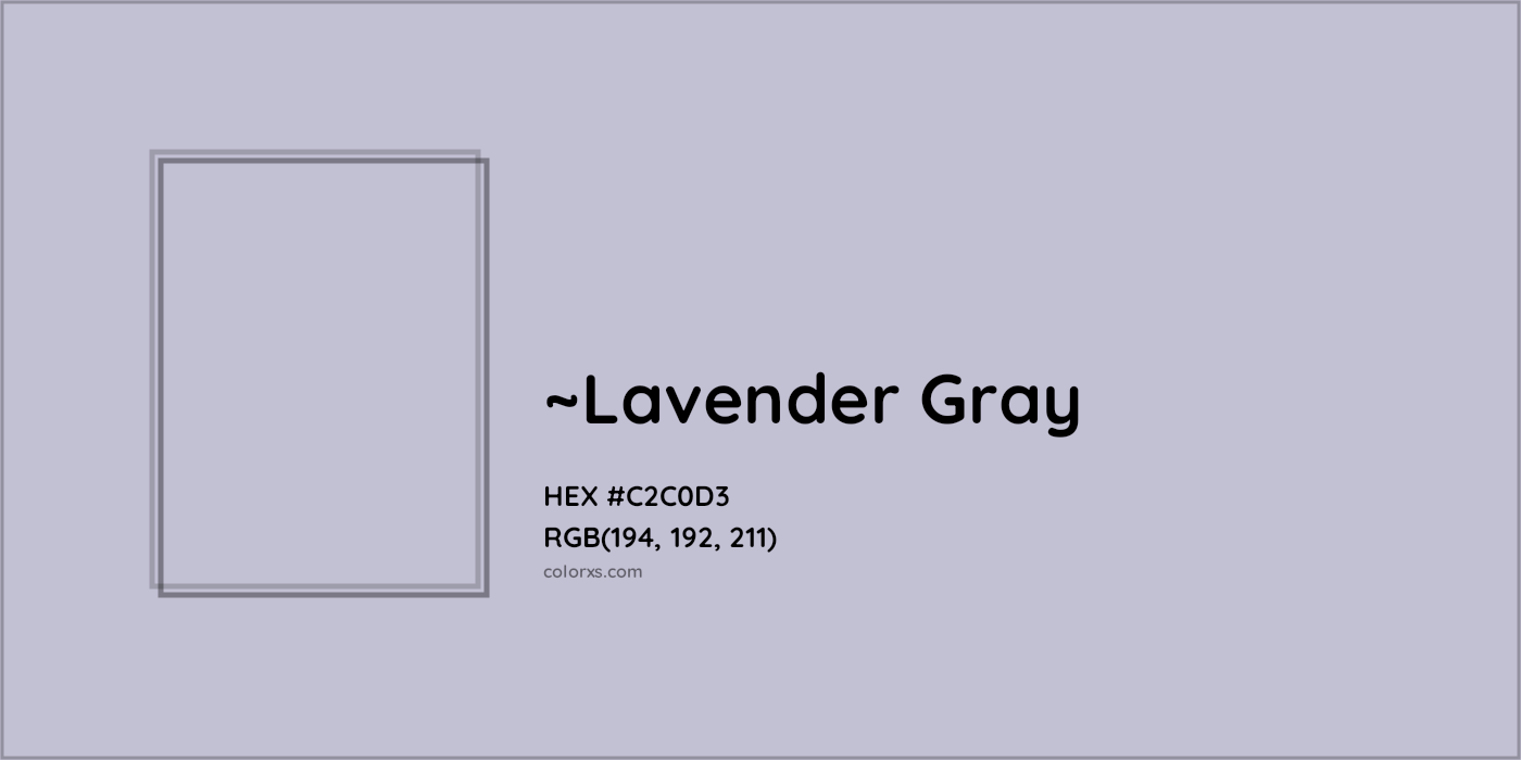 HEX #C2C0D3 Color Name, Color Code, Palettes, Similar Paints, Images