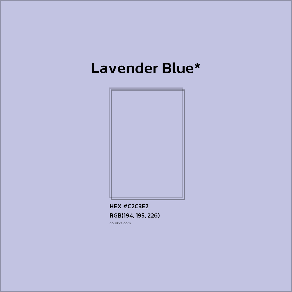 HEX #C2C3E2 Color Name, Color Code, Palettes, Similar Paints, Images