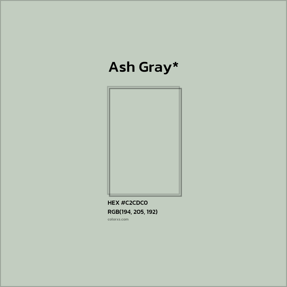 HEX #C2CDC0 Color Name, Color Code, Palettes, Similar Paints, Images