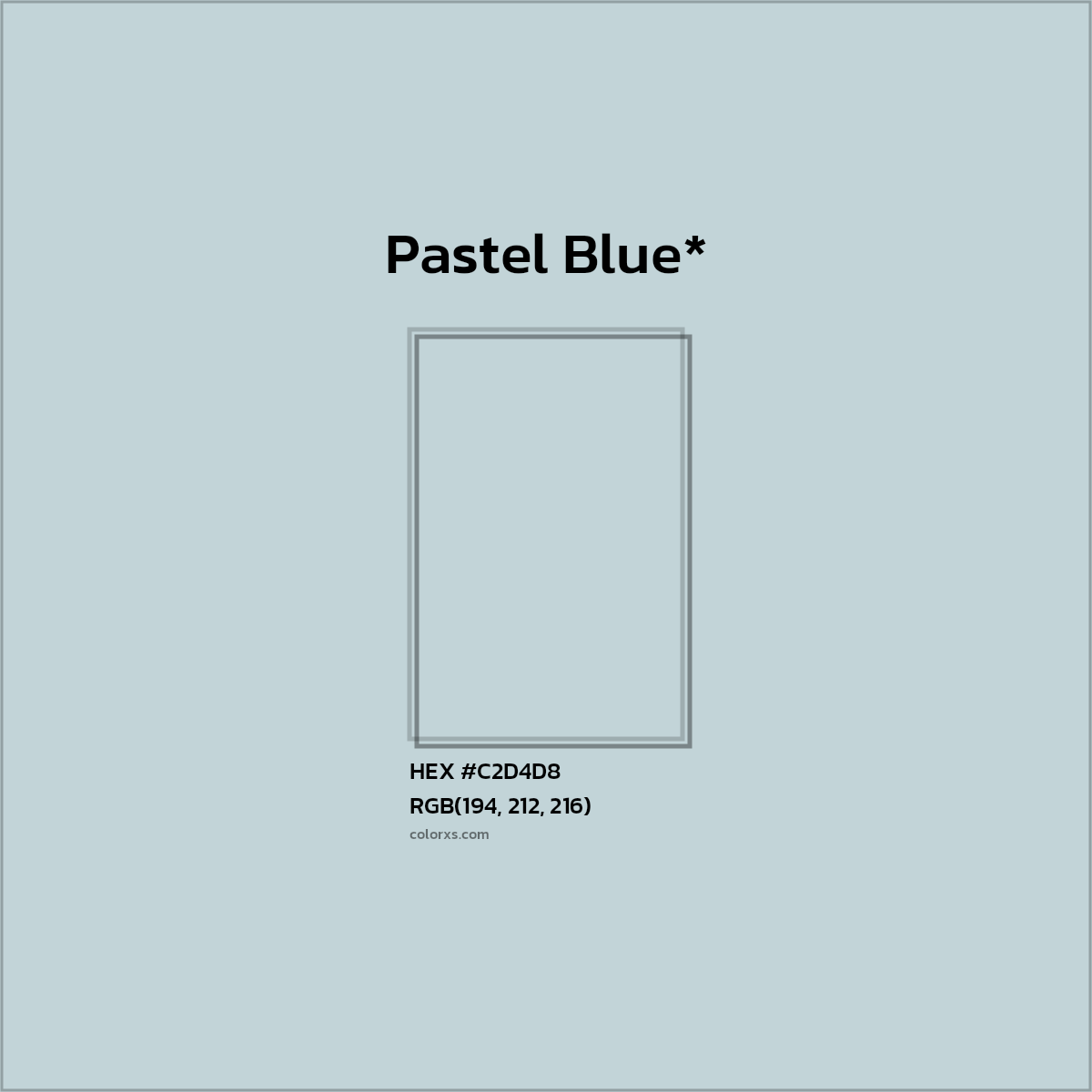 HEX #C2D4D8 Color Name, Color Code, Palettes, Similar Paints, Images