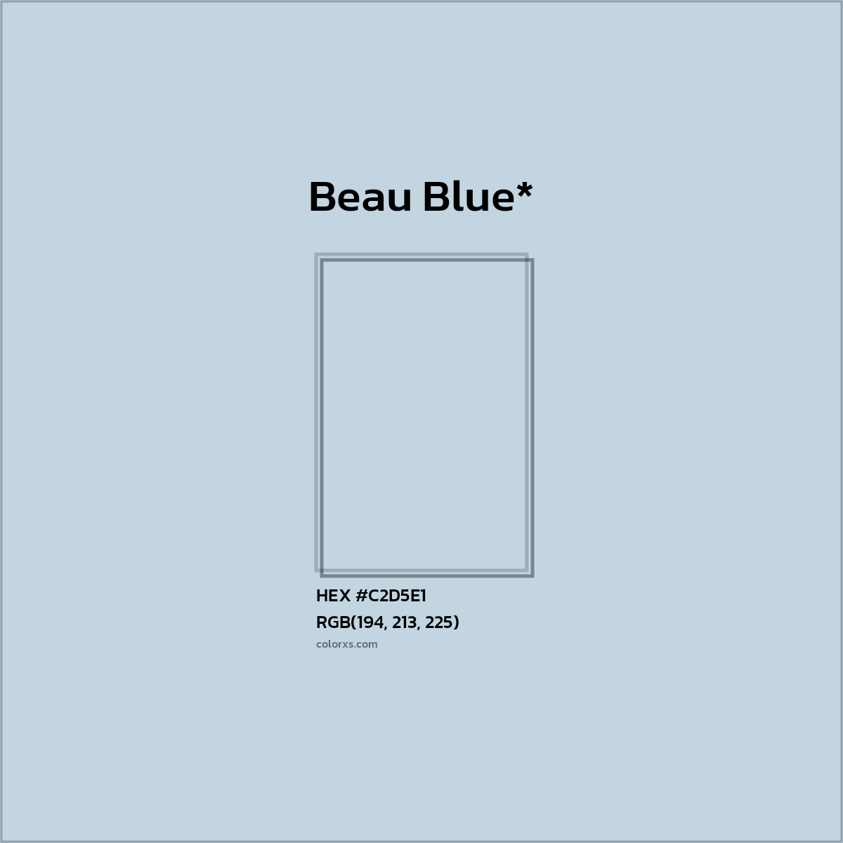 HEX #C2D5E1 Color Name, Color Code, Palettes, Similar Paints, Images