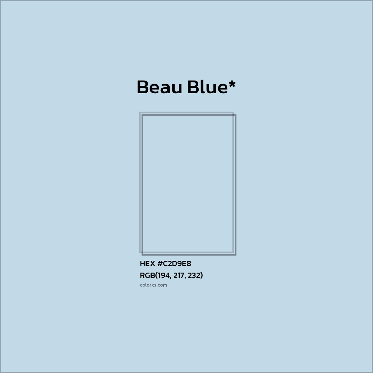 HEX #C2D9E8 Color Name, Color Code, Palettes, Similar Paints, Images