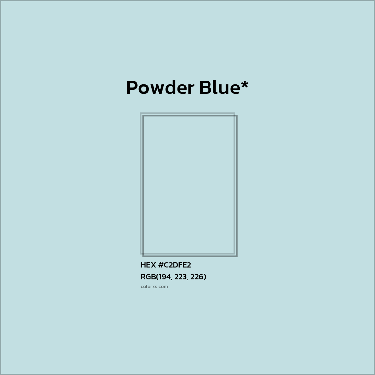 HEX #C2DFE2 Color Name, Color Code, Palettes, Similar Paints, Images