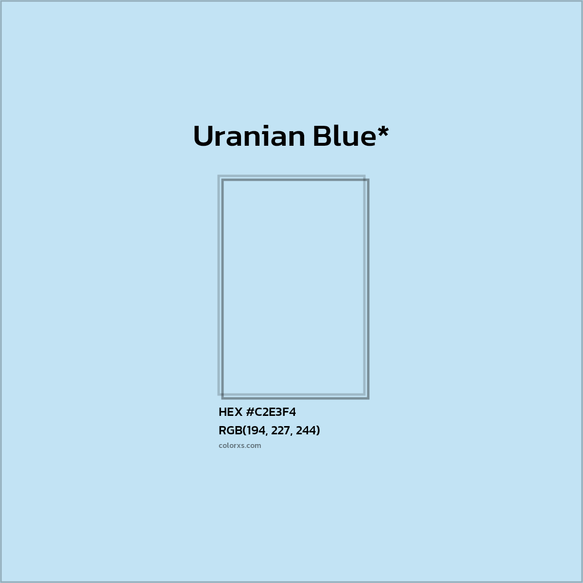 HEX #C2E3F4 Color Name, Color Code, Palettes, Similar Paints, Images