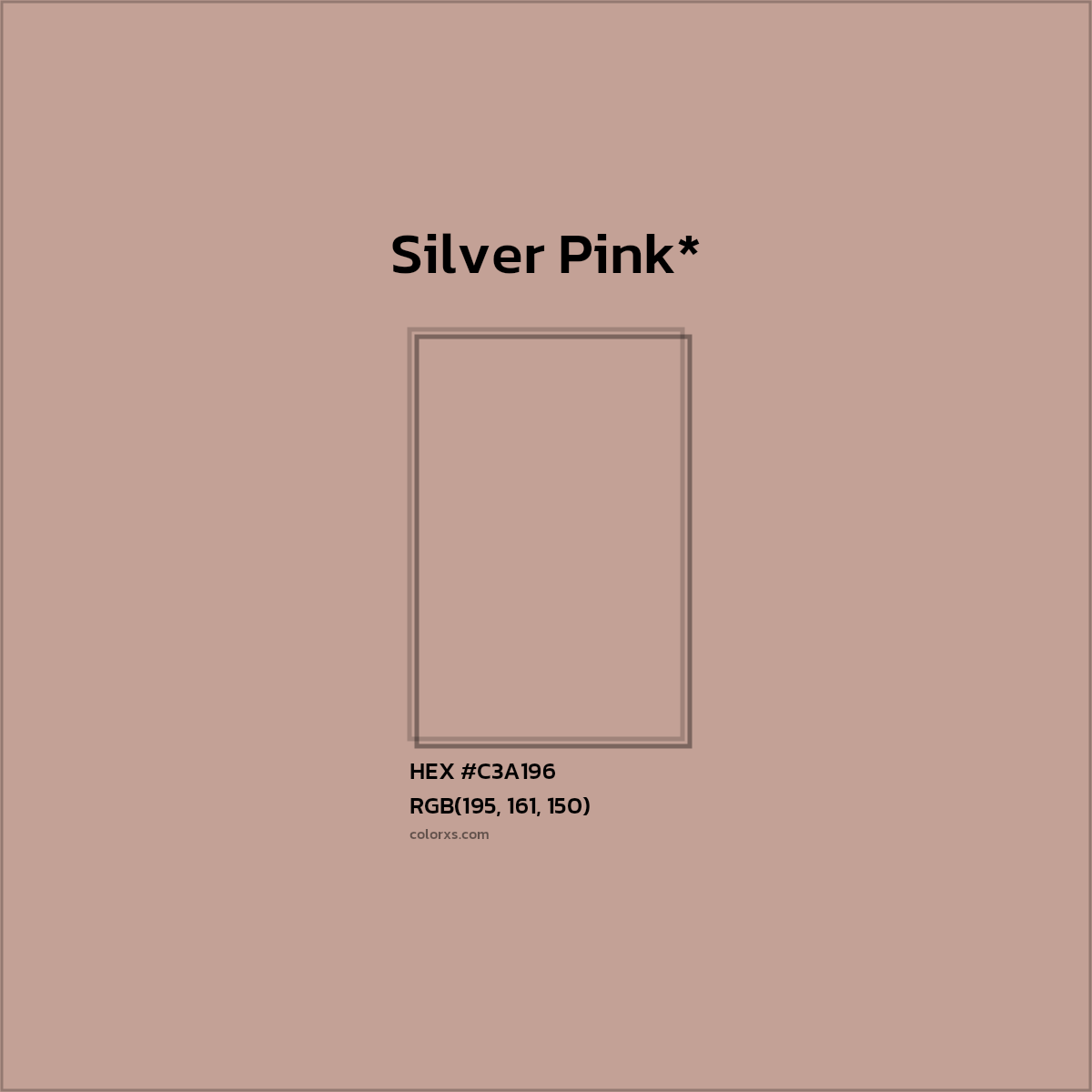 HEX #C3A196 Color Name, Color Code, Palettes, Similar Paints, Images