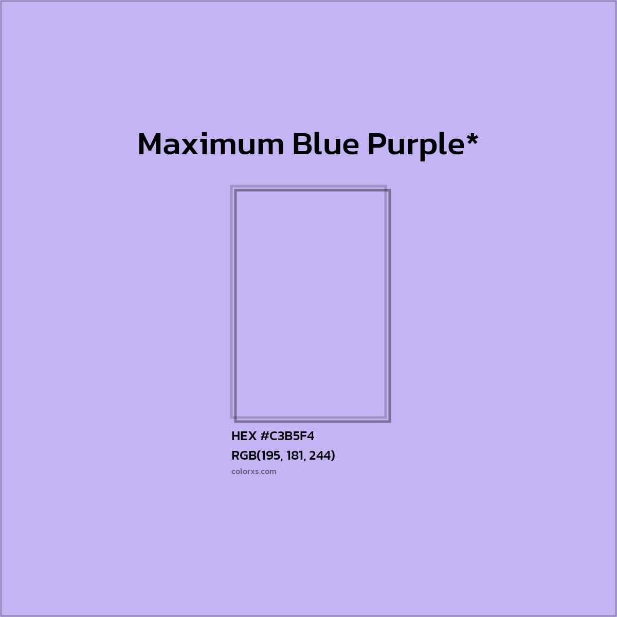 HEX #C3B5F4 Color Name, Color Code, Palettes, Similar Paints, Images