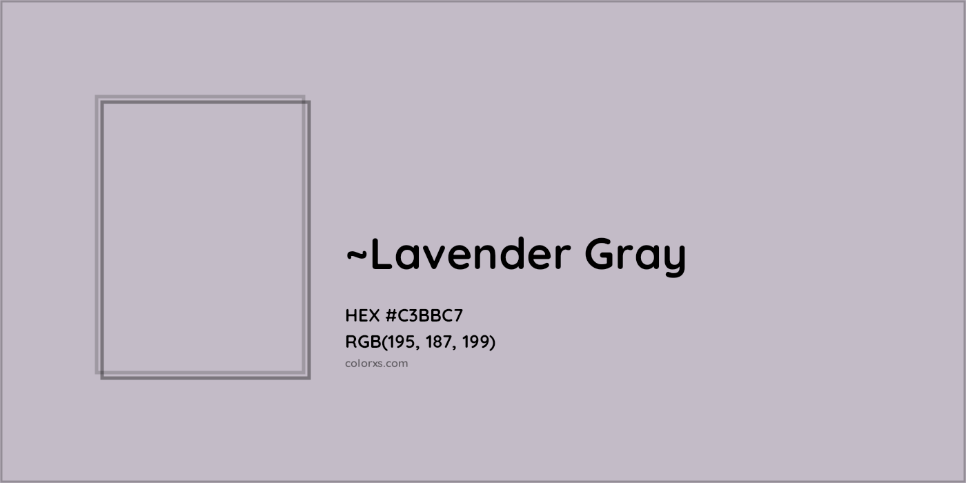 HEX #C3BBC7 Color Name, Color Code, Palettes, Similar Paints, Images