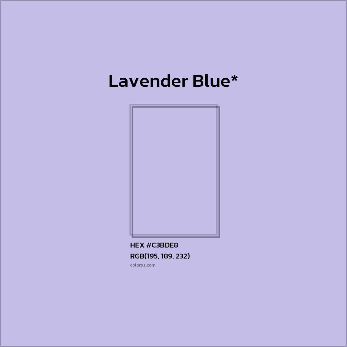 HEX #C3BDE8 Color Name, Color Code, Palettes, Similar Paints, Images