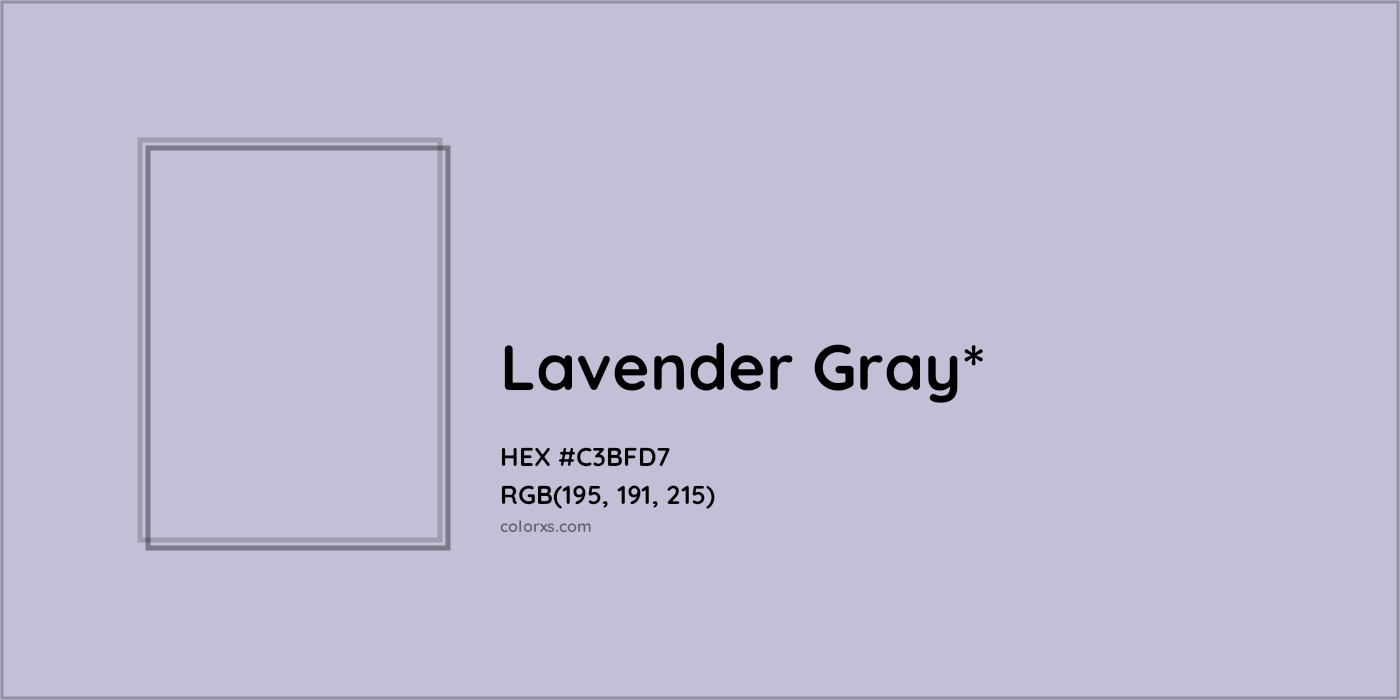 HEX #C3BFD7 Color Name, Color Code, Palettes, Similar Paints, Images