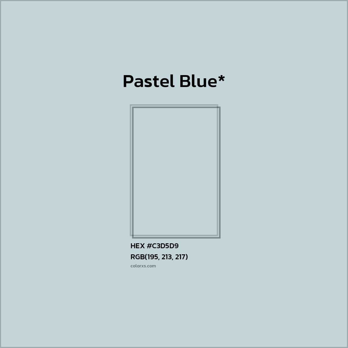 HEX #C3D5D9 Color Name, Color Code, Palettes, Similar Paints, Images