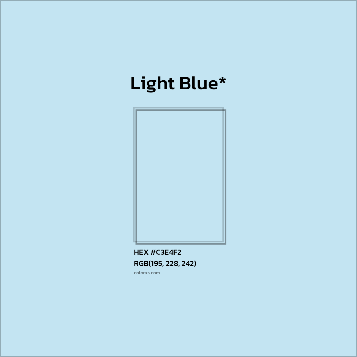 HEX #C3E4F2 Color Name, Color Code, Palettes, Similar Paints, Images