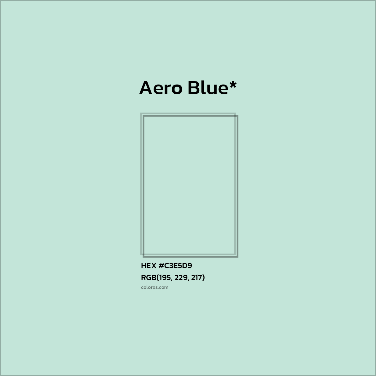 HEX #C3E5D9 Color Name, Color Code, Palettes, Similar Paints, Images