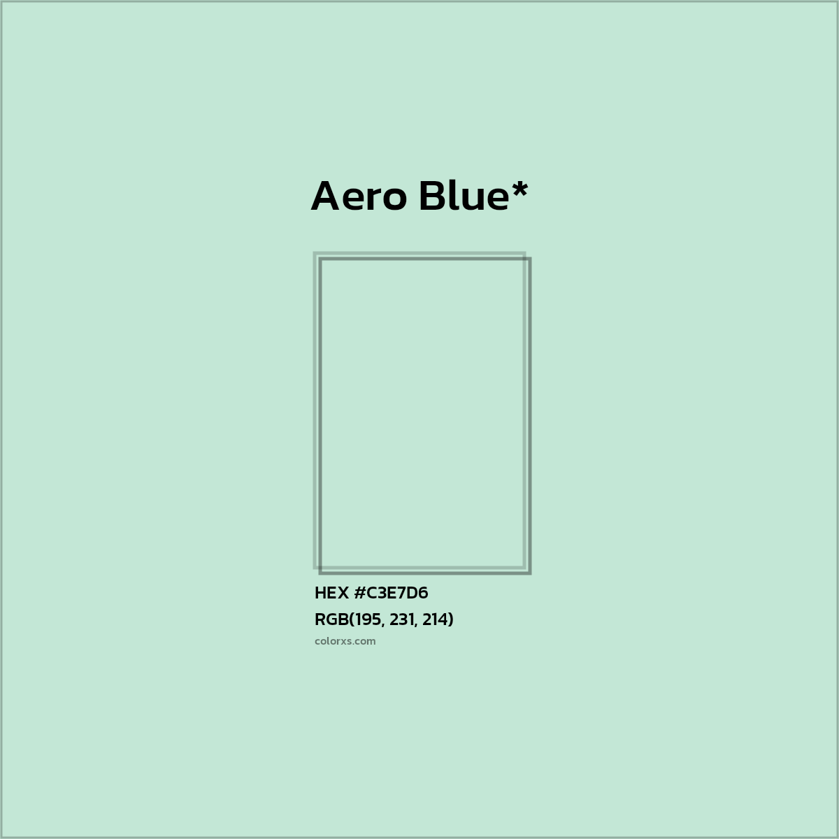 HEX #C3E7D6 Color Name, Color Code, Palettes, Similar Paints, Images