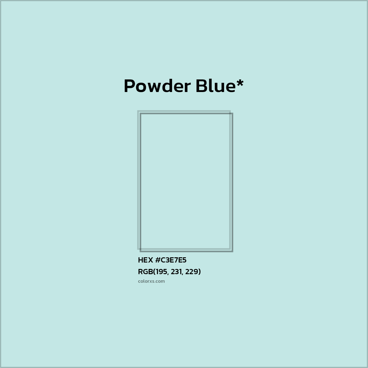 HEX #C3E7E5 Color Name, Color Code, Palettes, Similar Paints, Images