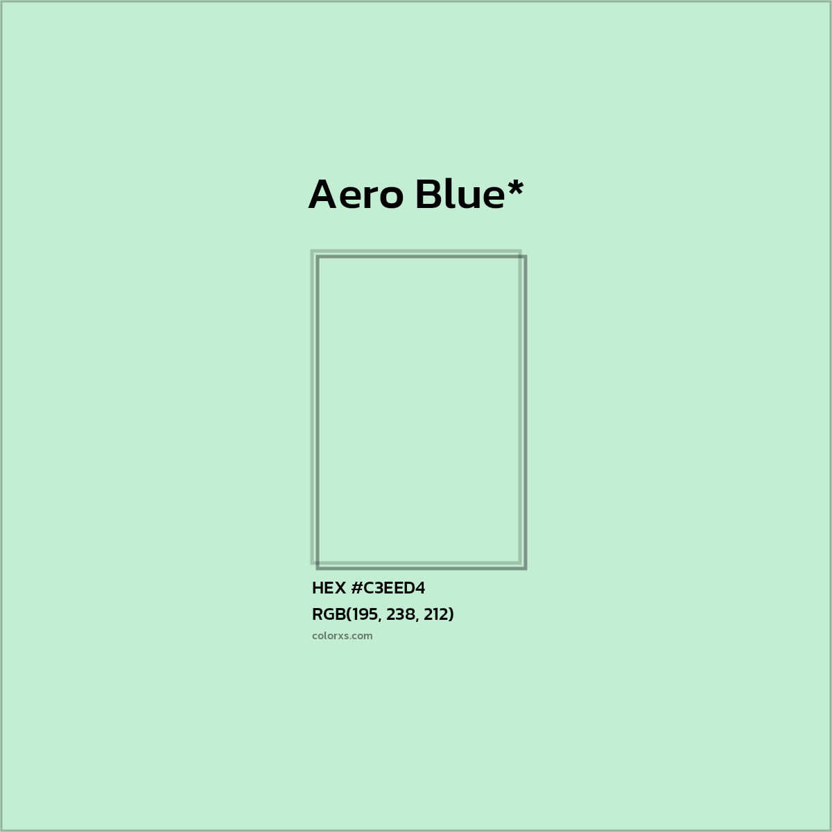HEX #C3EED4 Color Name, Color Code, Palettes, Similar Paints, Images