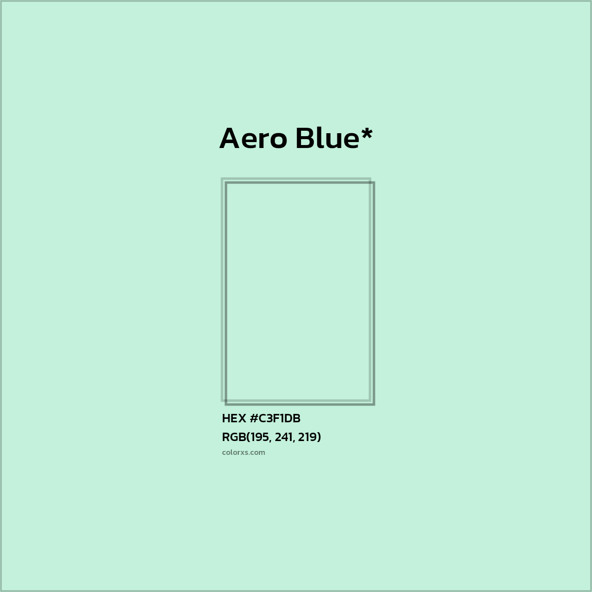 HEX #C3F1DB Color Name, Color Code, Palettes, Similar Paints, Images